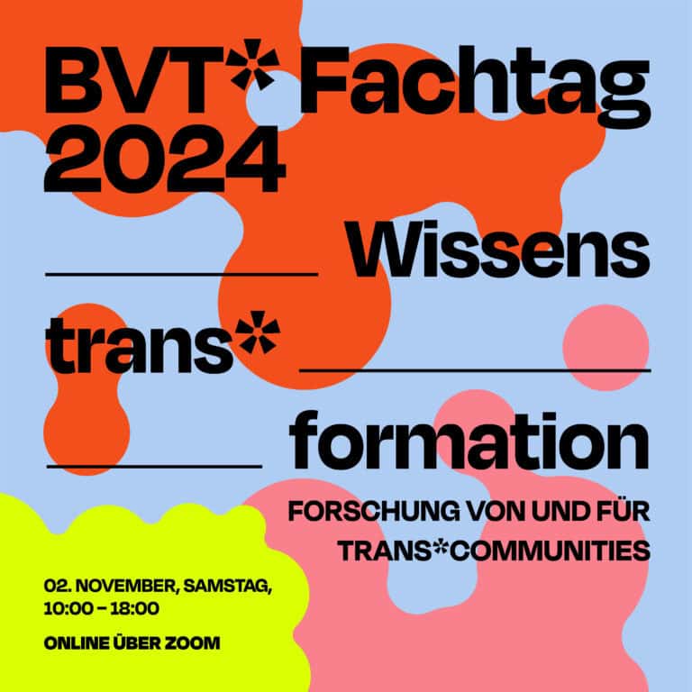 Plakat: BVT* Fachtag 2024 am 2. November